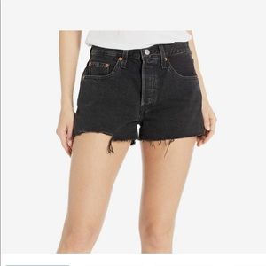 Levi's 501 High Rise Black Shorts